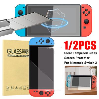 1/2 шт. Прозрачное закаленное стекло для Nintendo Switch 2 Защитная пленка для экрана против царапин Защитная пленка для экрана против бликов Игровые аксессуары
