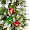 6Pcs Fashion Christmas Stars Hanging Pendant Xmas Tree Ornament Party Favors Christmas Decor