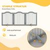 3 Panels Dog Gate w/ Support Feet Fence Safety Barrier Freestanding Wood Light Grey