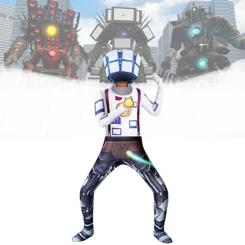 Хэллоуин Туалетный Человек Против. Комбинезон Surveillance Man Кроссовер Горячий Новый Продукт Молочный Шелк Полиэстер Спандекс Весна 2023