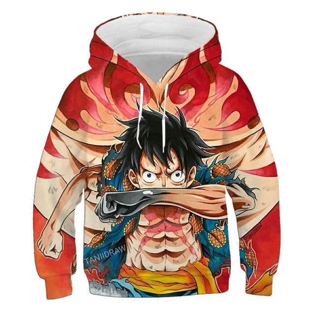 Худи 2025 Японское Аниме Ван Пис Новая Мода Повседневный Пуловер 3D Печать Детская Толстовка для Мальчиков и Девочек Уличный Пуловер Крутой Топ
