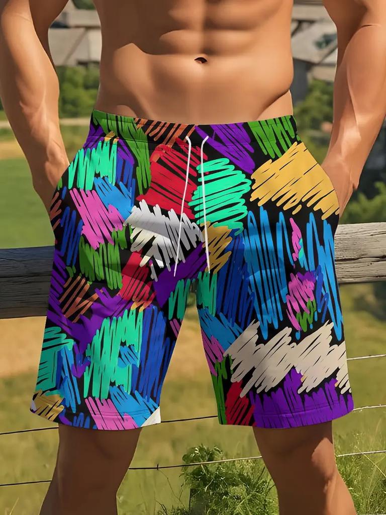 Новинка, мужские красочные шорты, шорты для плавания, пляжные шорты с 3D-принтом, шорты для серфинга, плавки, мужские и женские шорты, дропшиппинг