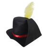 Elegant Black Festive Party Hat Soft with Yellow Feather for Holiday Caroler Unisex Black Christmas Hat