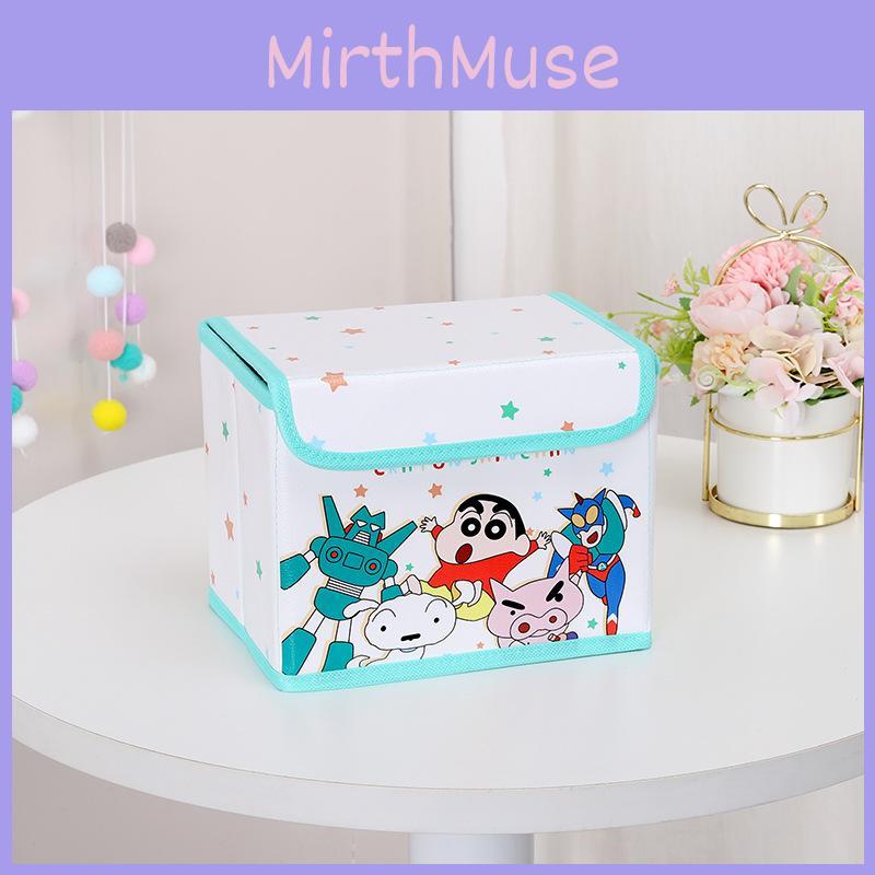 Cute Pajamas Crayon Shin Chan Shiro Striped Pattern Foldable Flip Storage Box For Office And Bedroom Storage