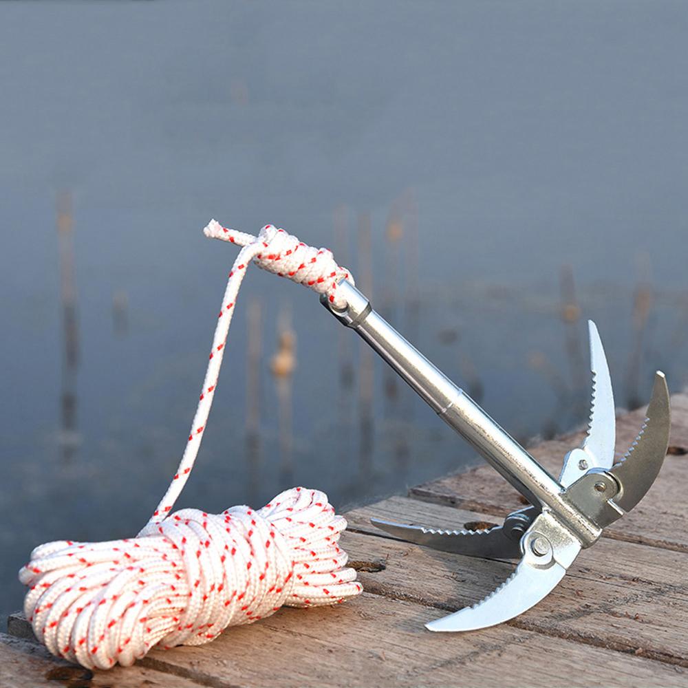 Складной 4-лапый якорь Коса Машина для резки водных растений Травы Острый нож Садовые инструменты Рыболовные аксессуары Снасти Новый