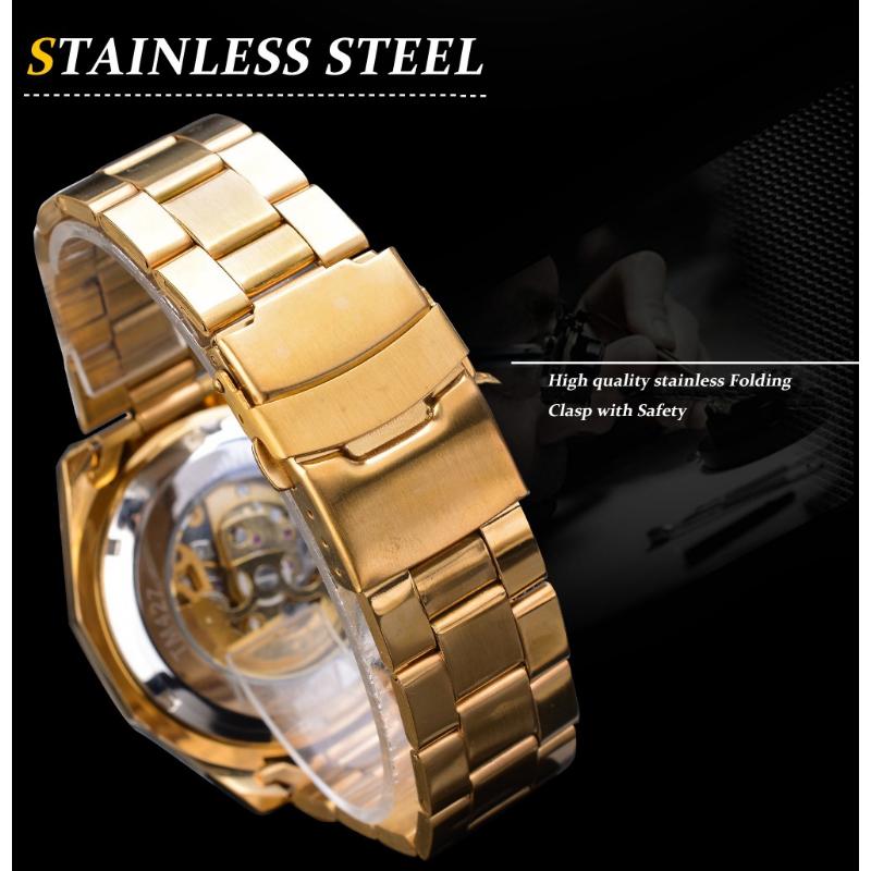 Winner Men's Fashion Casual Hollow Out Mechanical Movement Automatic Mechanical Watch