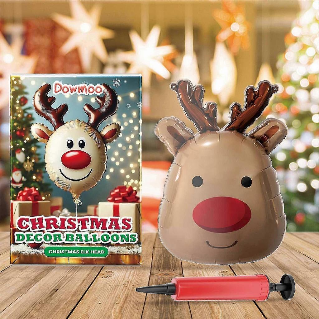 Durable Christmas Balloons Set - Santa, Reindeer & Snowman, Easy Inflate, Long-Lasting Holiday Decor