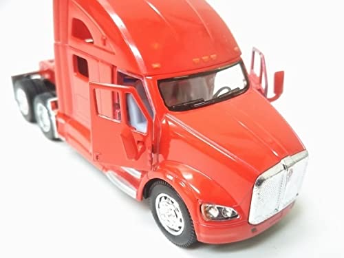 Kinsmart Грузовик с контейнерным полуприцепом Kenworth T700, масштаб 1/68, литая модель, с инерционным механизмом, литая модель автомобиля (красный)