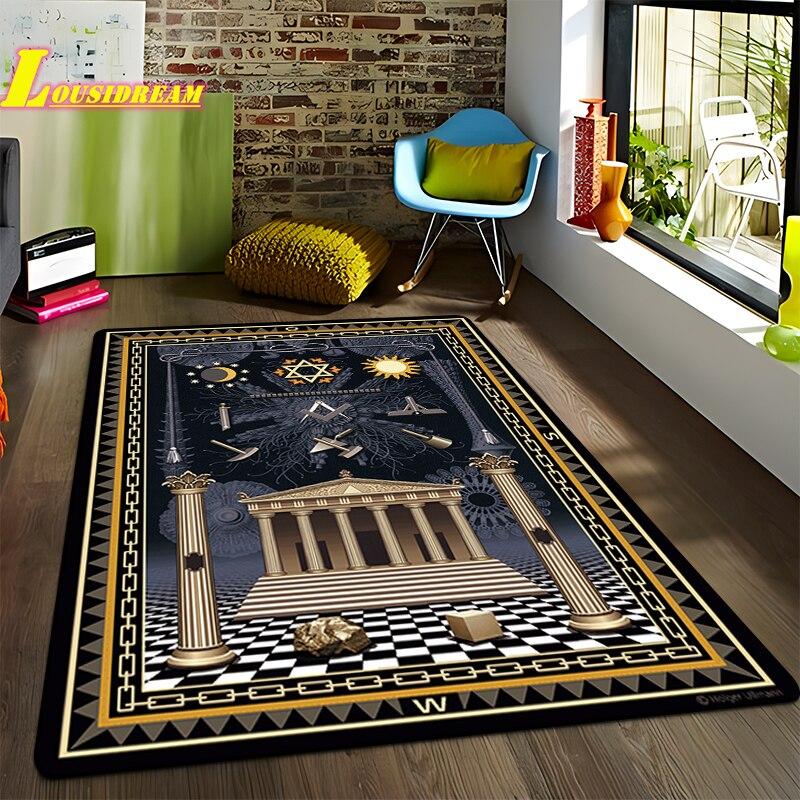 Freemason Illuminati Fashion Print Rug Home Decor Rug Anti-Slip Rug Living Room Bedroom Kitchen Bathroom Balcony Floor Mats