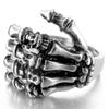 Stainless Steel Hand Bone Biker Gothic Punk Rings Skull Rings