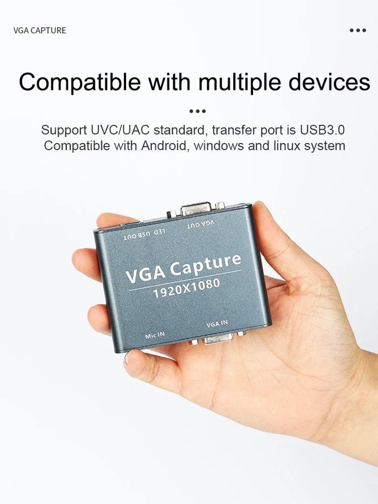 NEW VGA Audio and Video Capture Device VGA Input USB Output VGA To USB Video Converter 1080P