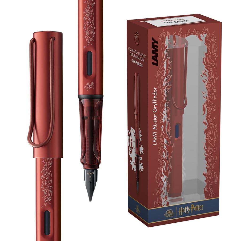LAMY Harry Potter Gryffindor Special Edition Fountain Pen with House Engraving EF Steel Nib Lightweight Aluminum Body Includes LAMY T10 Blue Cartridge
