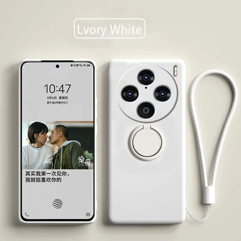 Чехол для Vivo X100 Pro Жидкий силиконовый держатель для кольца Мягкий чехол для телефона для Vivo X90 Pro Plus Обновление Противоударный задний чехол Fundas