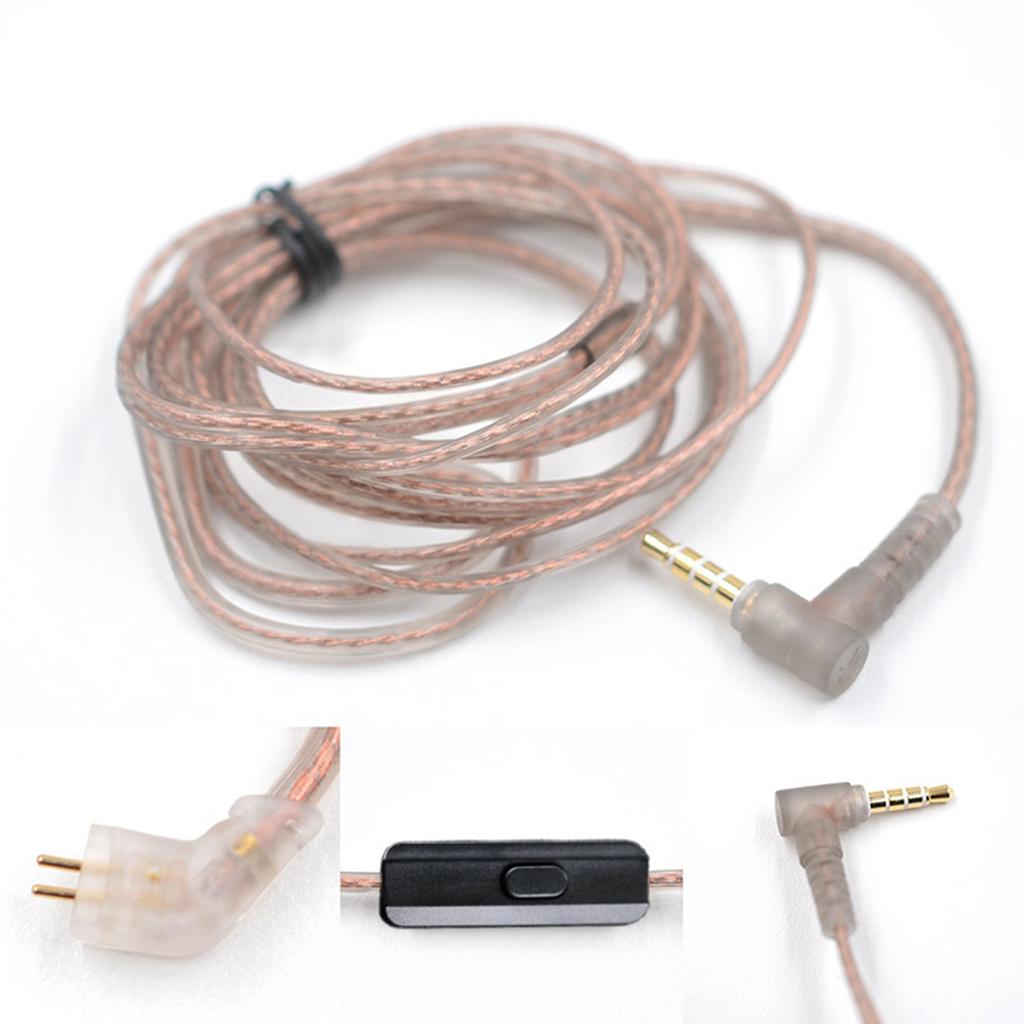 KZ OFC Кабель для обновления Hi-Fi наушников Сменный кабель 0,75 мм Позолоченный разъем Прозрачный черный