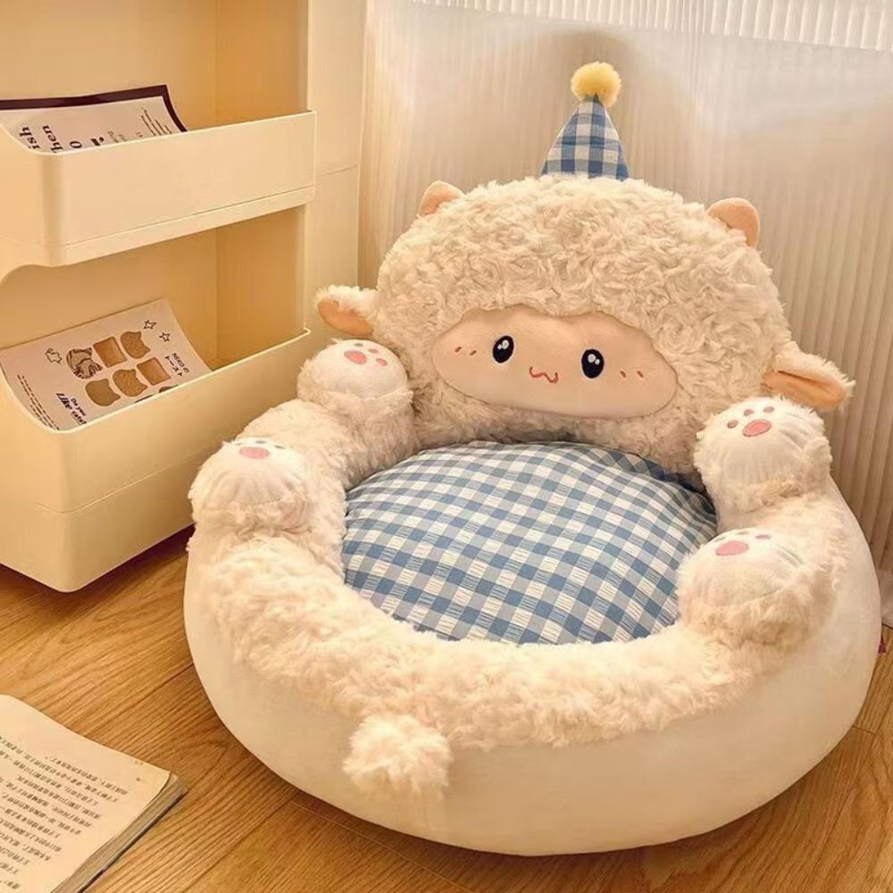 Lamb Shape Sheep Cushion Plush Lazy Sofa Seat Durable Stuffed Floor Cushion  Home