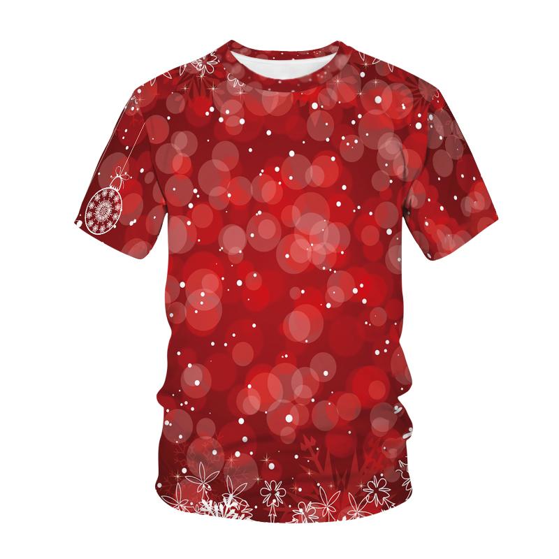 Новая мужская и женская подростковая футболка с 3D-принтом на рождественскую тематику, кавайная футболка с лосем для фестиваля, повседневная одежда, футболки с круглым вырезом и короткими рукавами