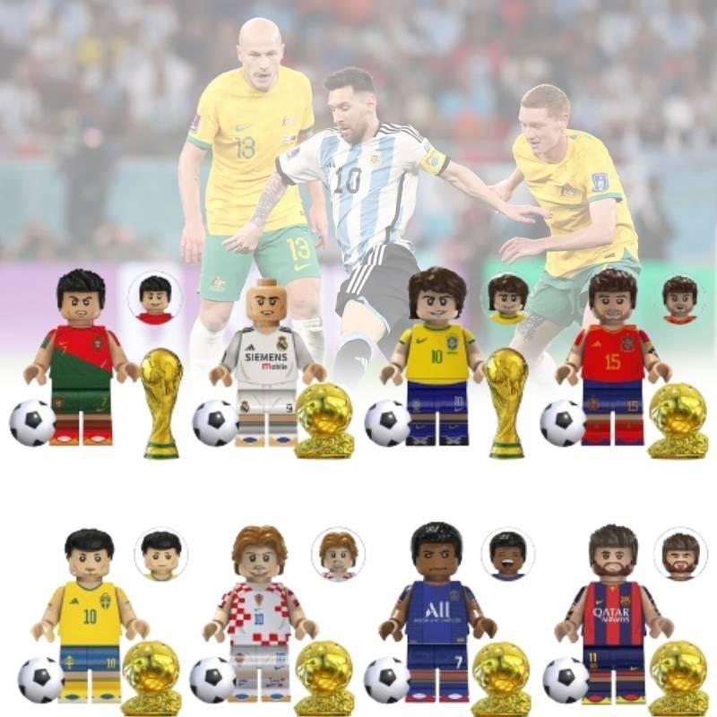 Soccer Star Series Team Building Blocks Set Small Plastic Pieces