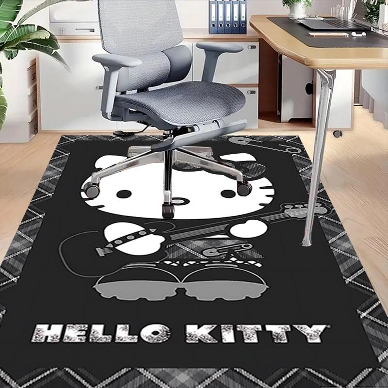 1 шт. Hello Kitty для домашнего офиса, прочный полиэстеровый коврик для пола, легкий в уходе, декор для офиса, городской стиль, нескользящая основа, высококачественная ткань