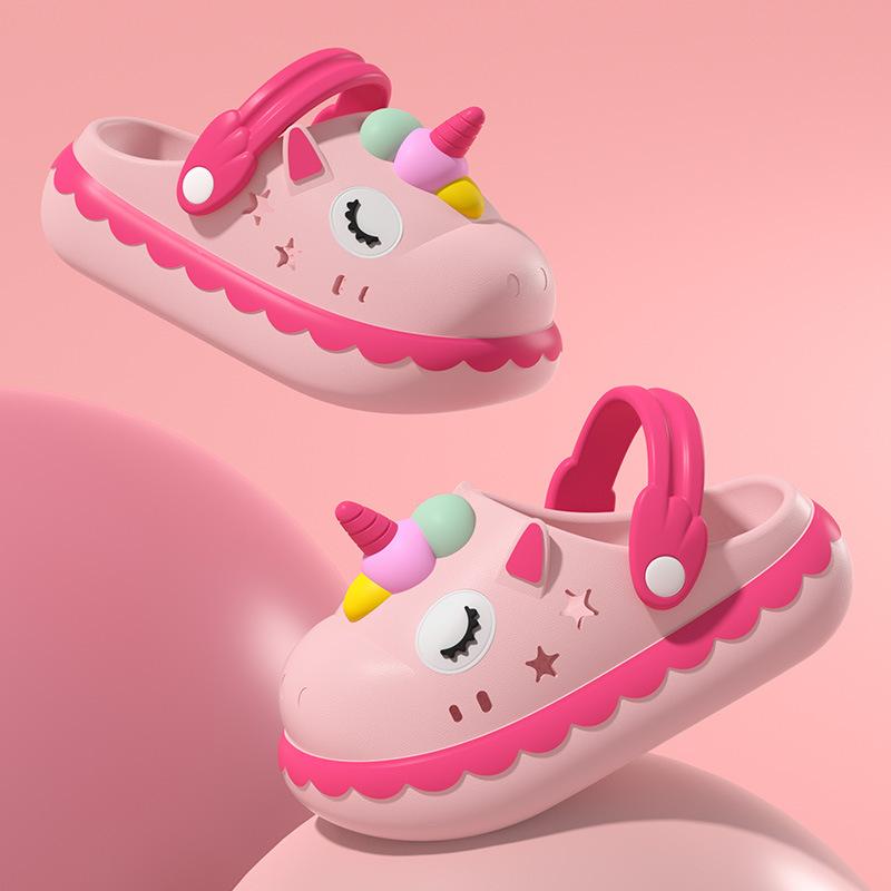 Unicorn Girl Children's Slippers Summer Princess Cute Cartoon Baby Kids Indoor Non-Slip Girls' Clogs