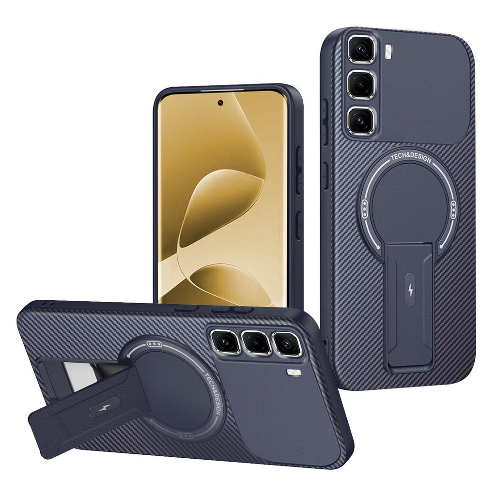 Для Infinix Hot 50 Pro+ 4G Чехол Текстура углеродного волокна ПК+ТПУ Чехол для телефона с подставкой