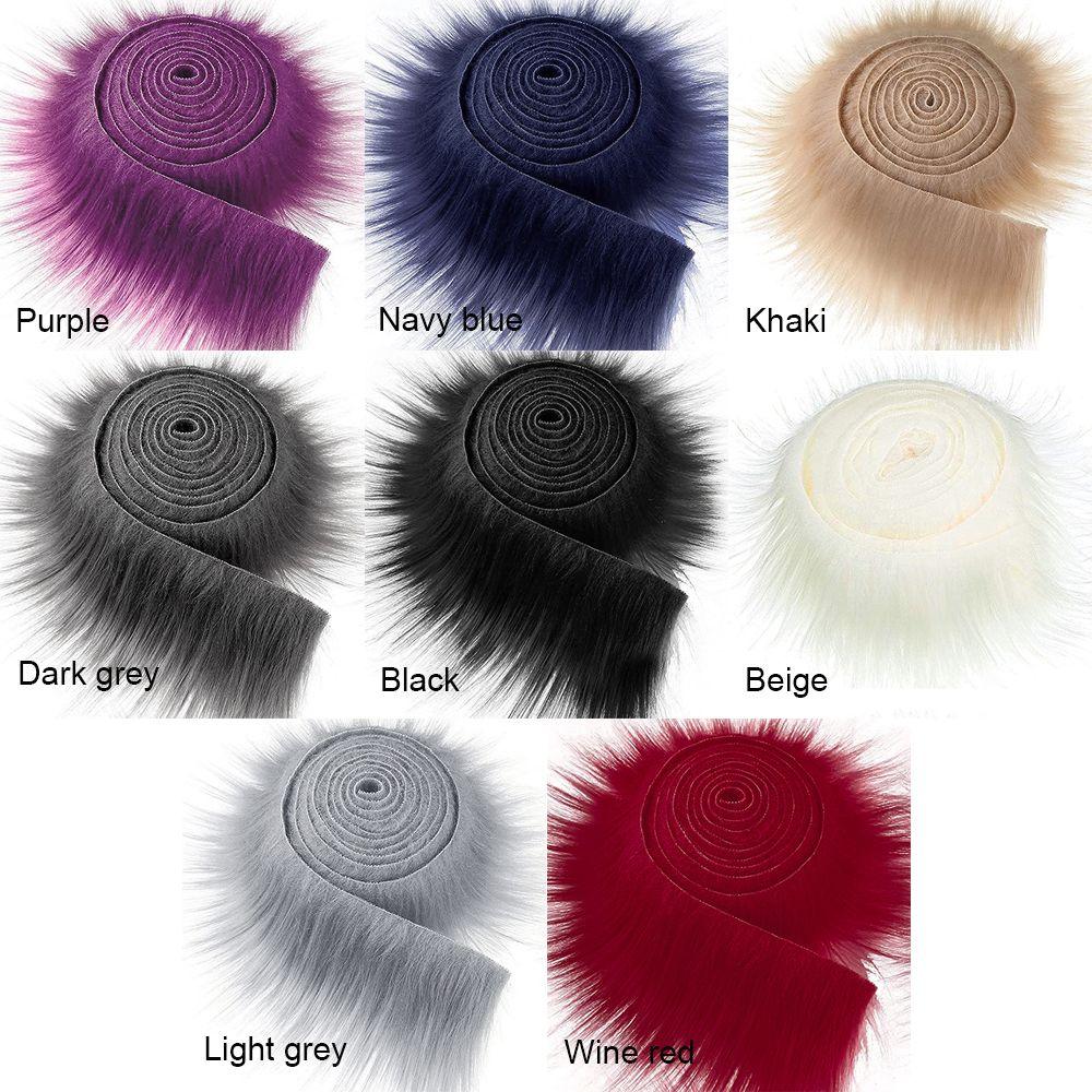 Muiltcolor Long Plush Fur Trim Fabric Roll Stripe Faux Fur Ribbon Tapes Winter Costume Soft DIY Crafts Home Decoration Gift