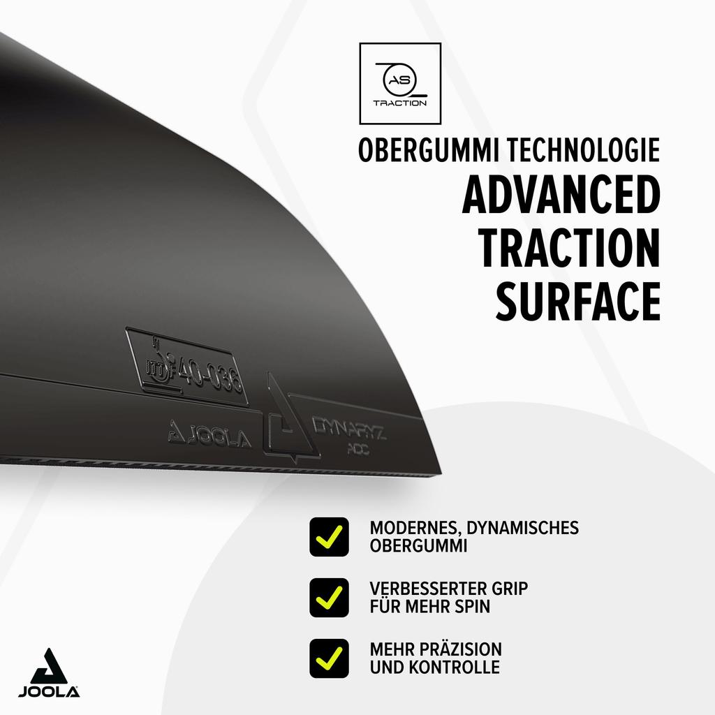JOOLA Накладка для настольного тенниса Инвертированная и Dynalize ACC Черная MAX TGRUB021, Мягкая, Вращение, Скорость, Сцепление, Отзывчивость, Отскок, Вращение, (011)