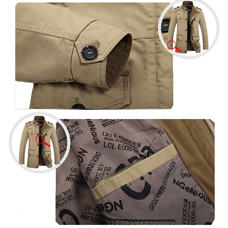 Весенне-осенняя мужская куртка, сплошной цвет, воротник-стойка, куртка средней длины, пальто больших размеров