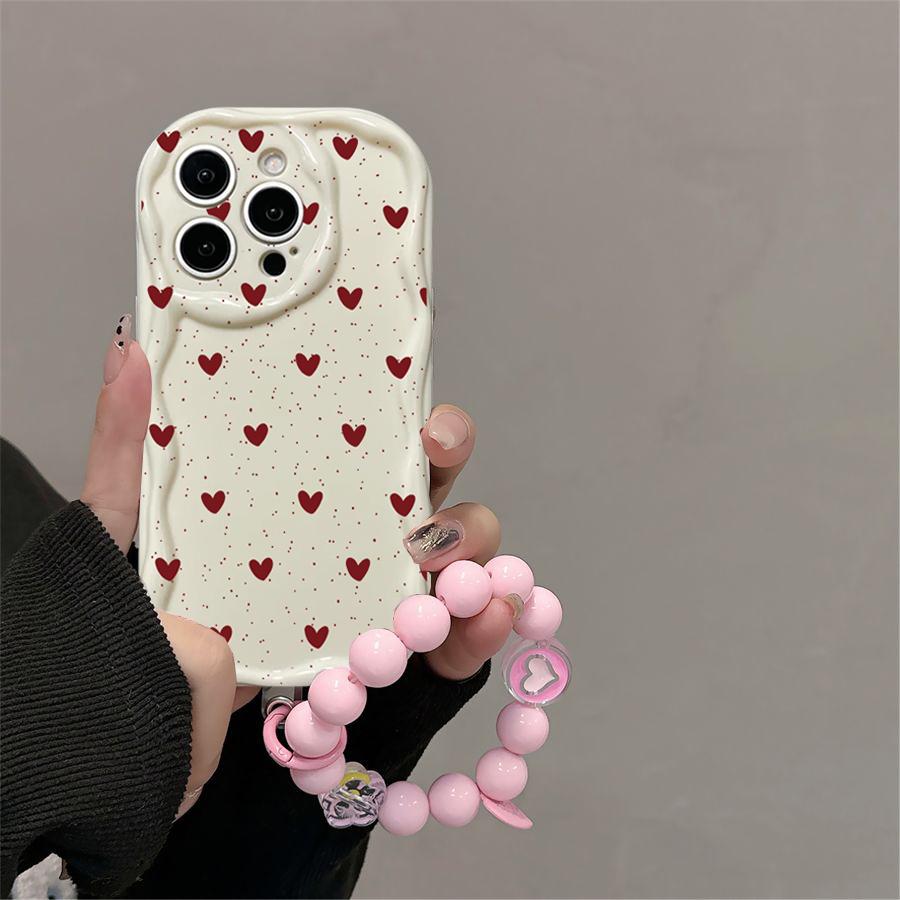 Черные Точки Сердце Чехол Для Reno 15 Pro 14 13 14f 13f 12f OPPO A6 A5 PRO A79 A58 A78 Reno 8T Любовь Бант Цепочка Чехол Силиконовый