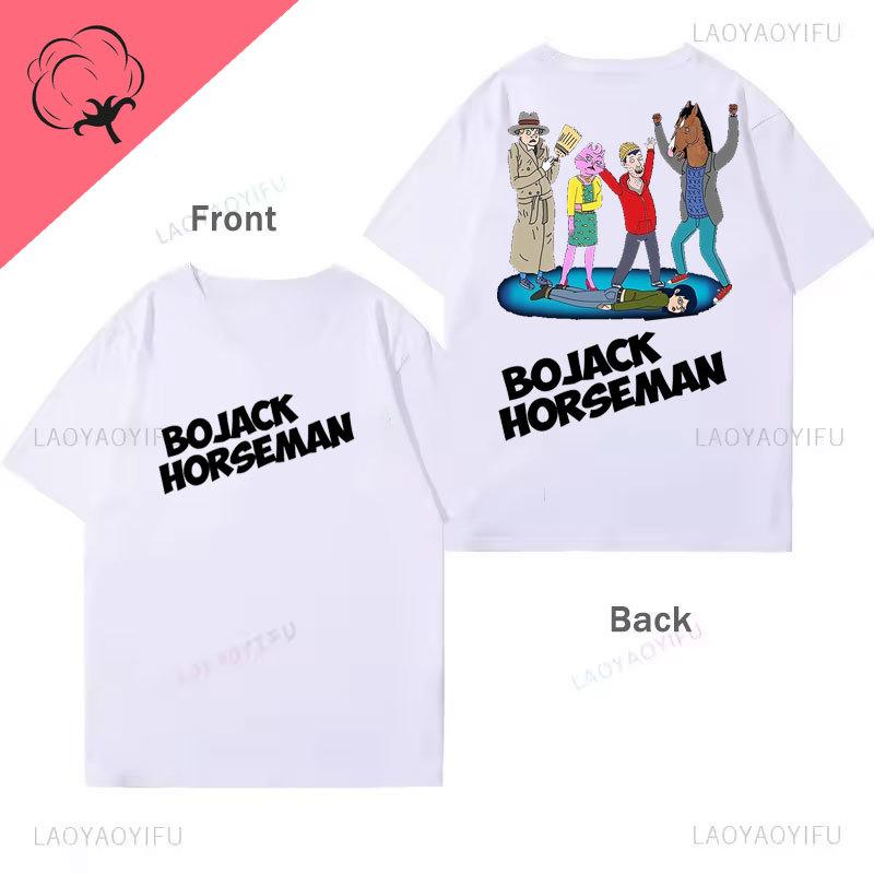 Bojack Horseunisex With Friends Tshirt Unisexs And Unisexs Vintage Classics Cotton Kids Funny Oversided Y2k Clothing Camisa Tee Top