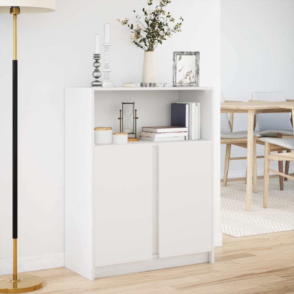 LED Sideboard White 77 x 34 x 100 cm Engineered Wood