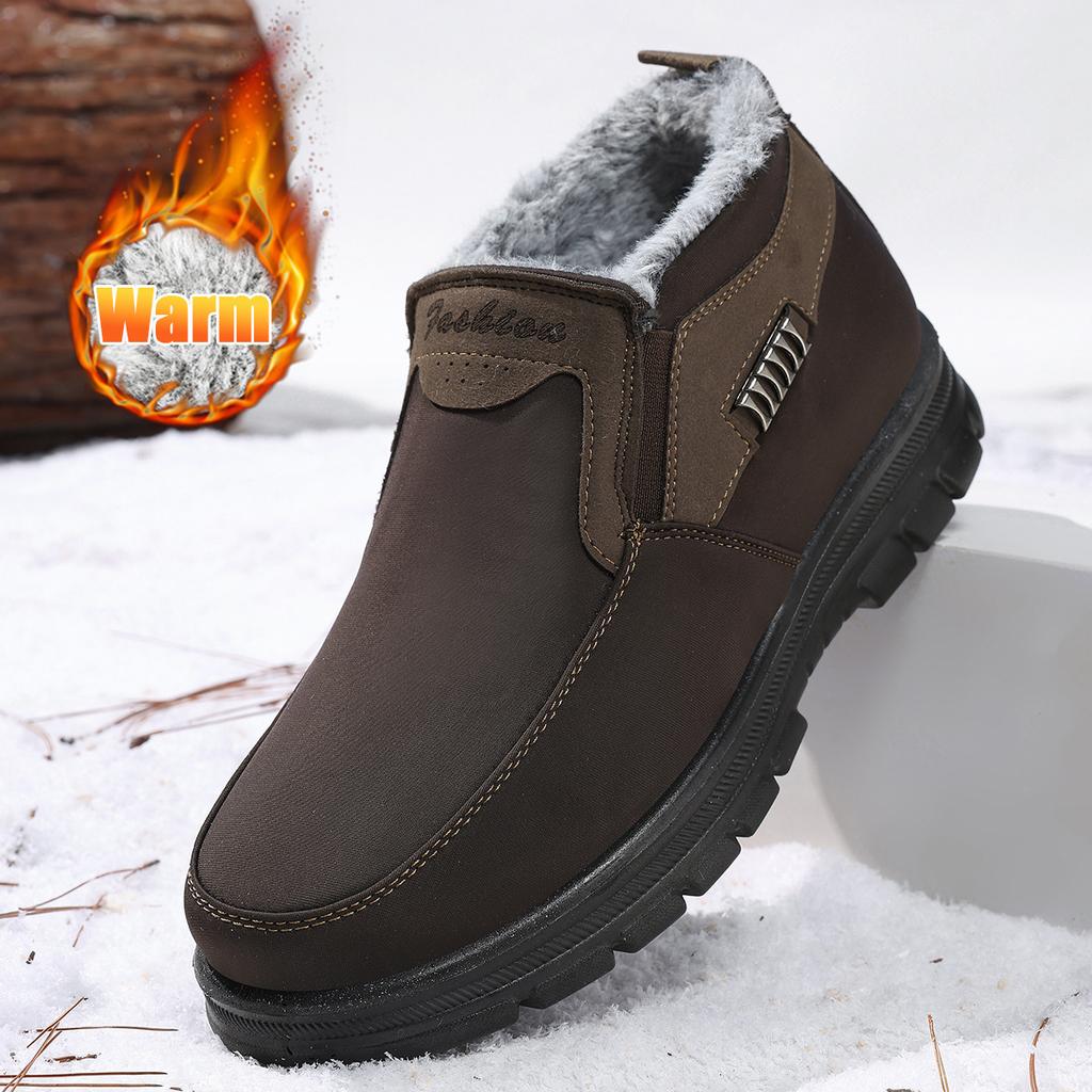 New Winter Cotton Shoes Large Cotton Boots Thickened Warm Soft-soled Cloth Shoes Medium Men's Cotton Boots