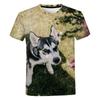 New Casual 3D Printed Dog Round Neck Short Sleeve Fashion Men's T-shirt Unisex Cute T-shirt