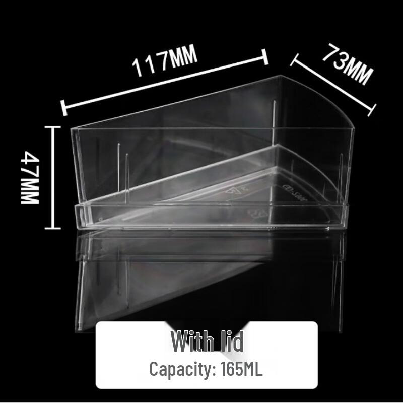 Disposable Triangular Plastic Dessert Cups with Lids