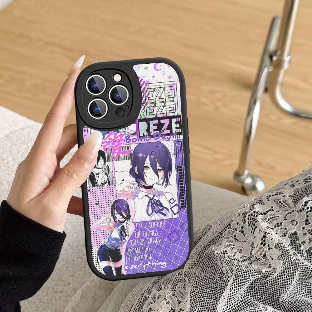 Крутой Чехол Для Телефона С Аниме R-Reze Для IPhone 16 15 14 11 12 13 Pro Max Plus Задняя Кожаная Крышка