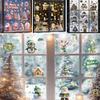 9 Sheets Christmas Window Clings Cute Santa Snowman Reindeer Merry Christmas Glass Stickers Winter Wonderland Window Decals