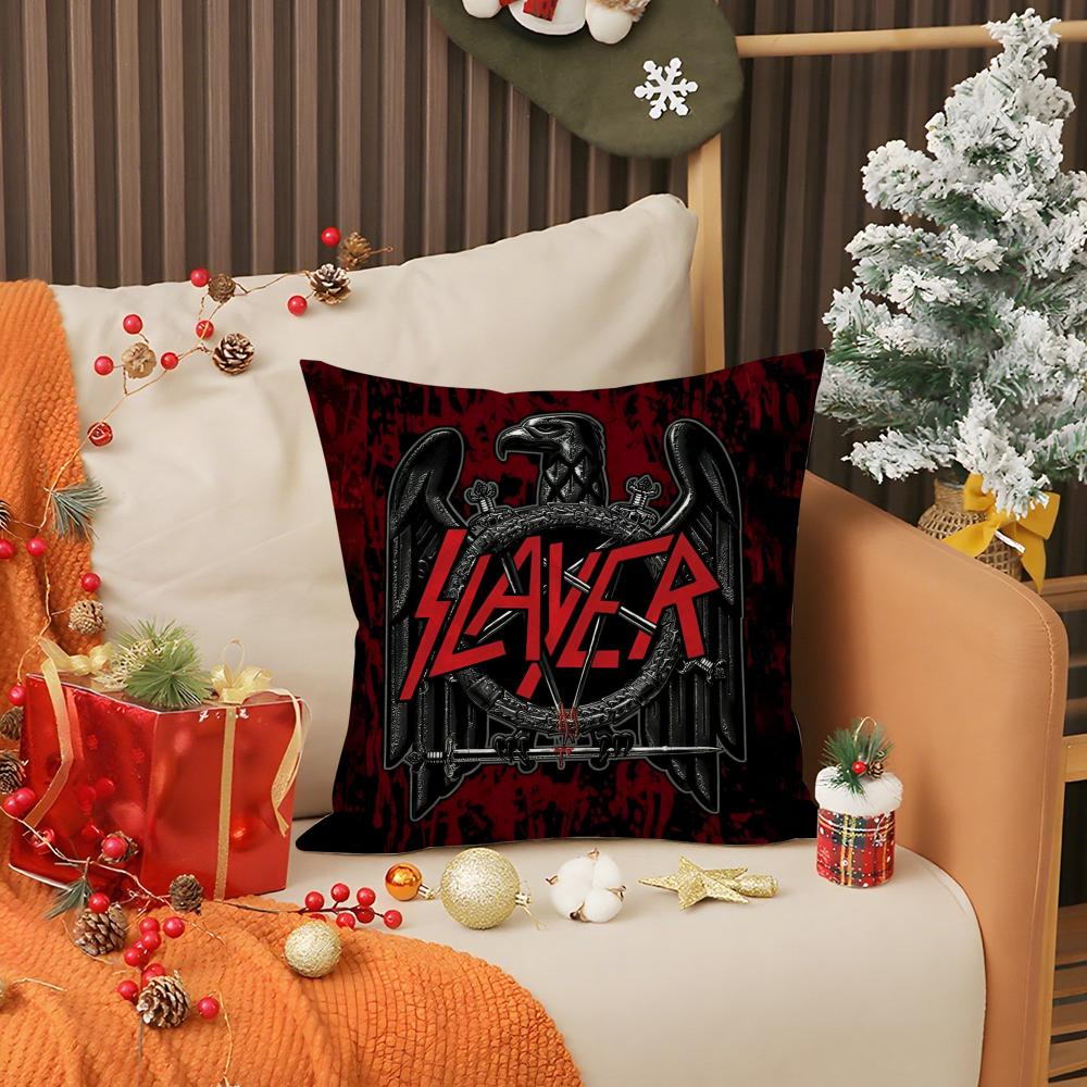 S-Slayer Хэви-метал Рок-группа Наволочка Защита от пылевых клещей Подушка Невидимая молния Шелковистый короткий плюш Чехол на подушку для дивана