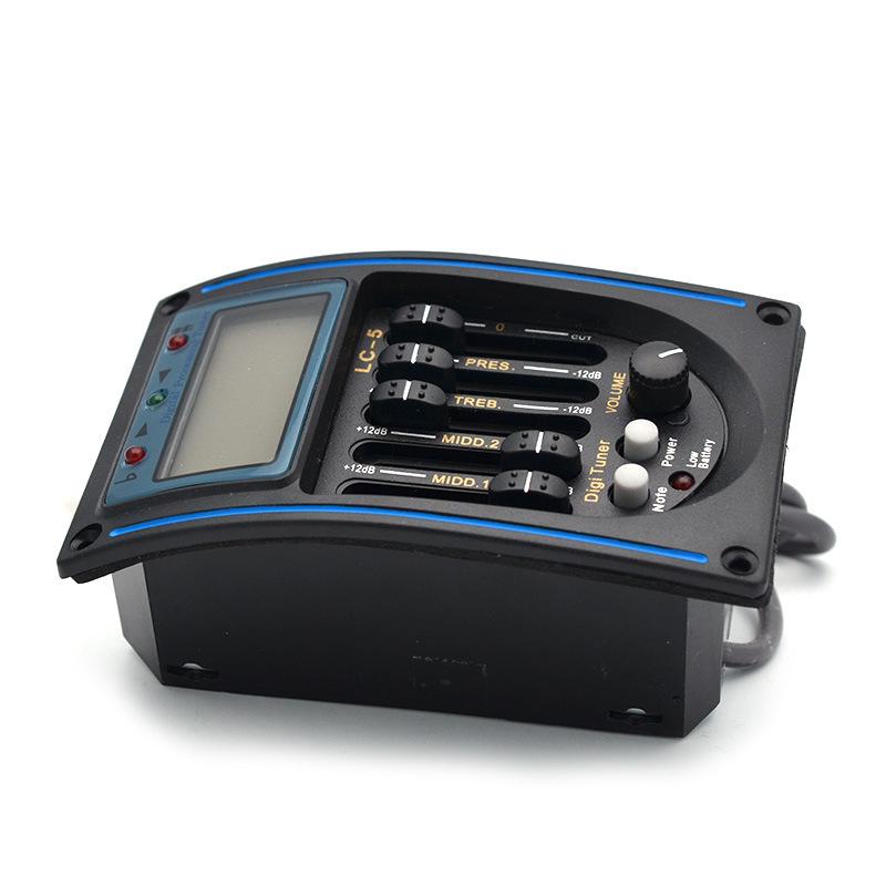 LC-5 5 Band Acoustic Guitar Preamp EQ Equalizer Pickup Tuner System with Micro Phone Pickup for Acoustic Guitar