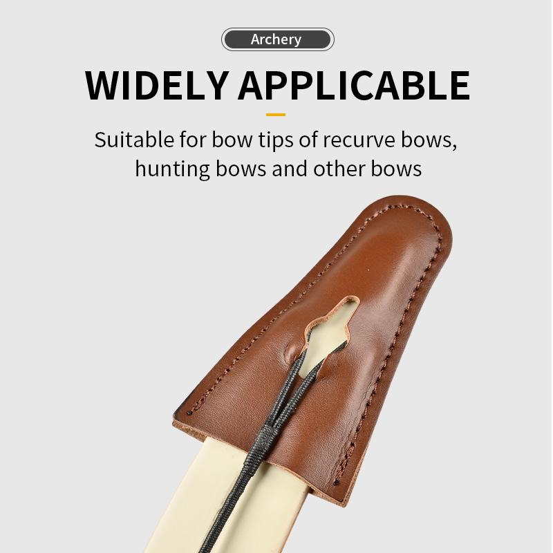 Archery Recurve Bow Longbow Tips Protector Limbs Genuine Leather Protective Cover Shooting Hunting Protection Gear Accessories 5
