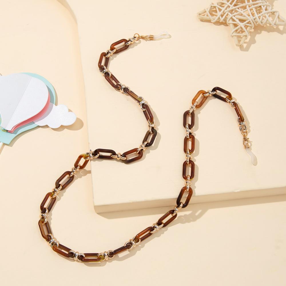 Ожерелье Нескользящая акриловая смола Цепочка для очков Шейный ремешок Шейный ободок Металлическая цепочка Шнурок для очков