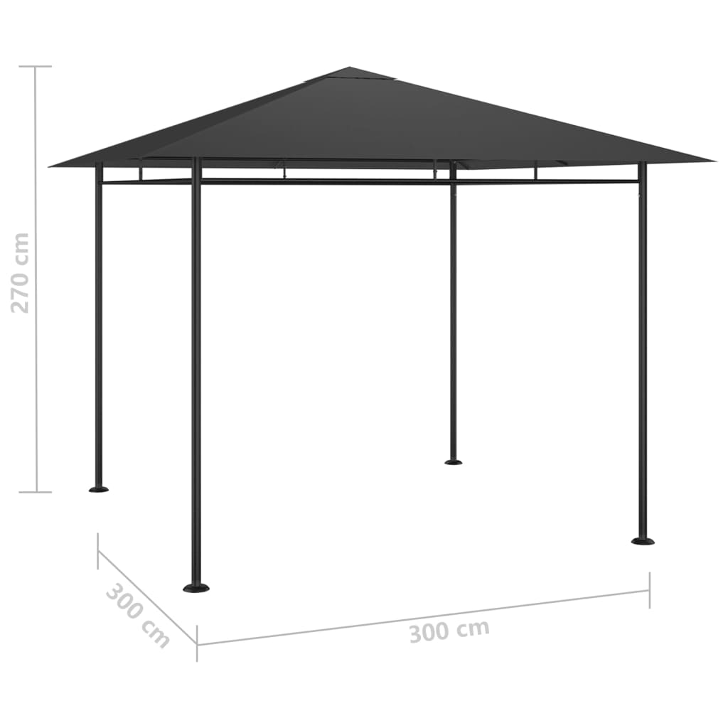 Gazebo 3x3x2.7 m Anthracite 180 g m²