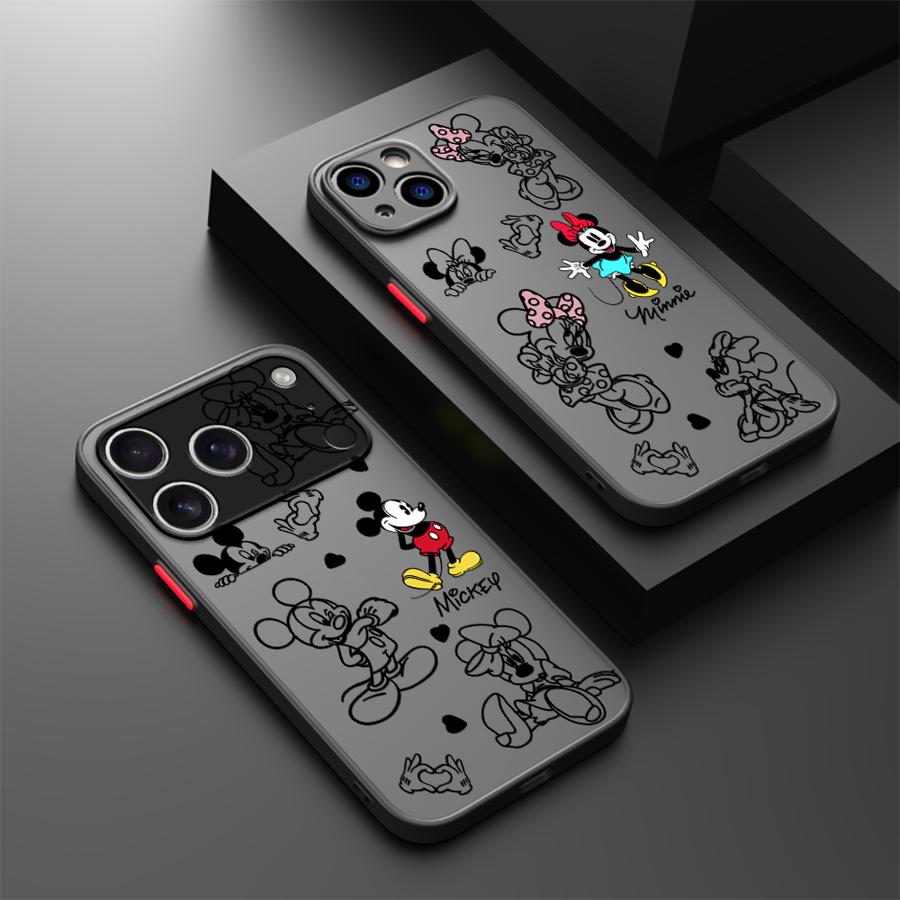 Back Phone Cover Case for iPhone 17 Pro Max 11 12 16 Plus 17e Air 7 8 SE 15 14 13 Mini XS XR Cute Mickey And Minnie