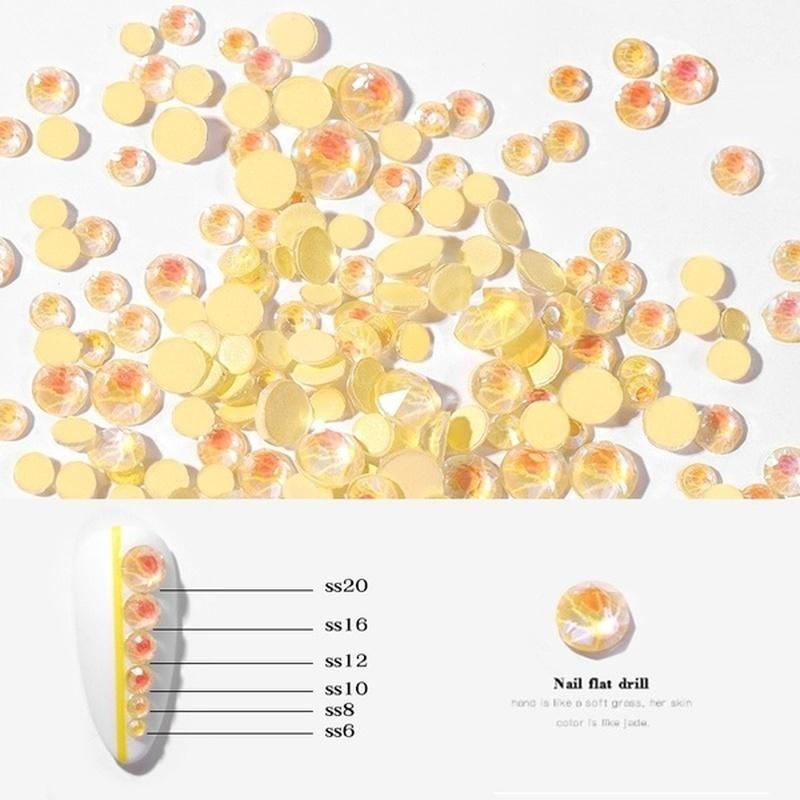 400 шт./упак. светящиеся кристаллы смешанного размера, аксессуары для украшений для ногтей, стеклянный драгоценный камень, 3D флэш-бриллиант, темный светящийся драгоценный камень, 5 цветов