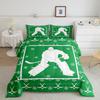 Erosebridal Hockey Motivational Comforter Set Twin,Ice Hockey Ball Games Bedding Set for Boys Man Boyfriend,Winter Sports Gaming Bedding Com