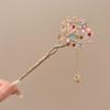 Ancient Style High-End Chinese Sandalwood Tassel Hairpin for Hanfu Costume Updo