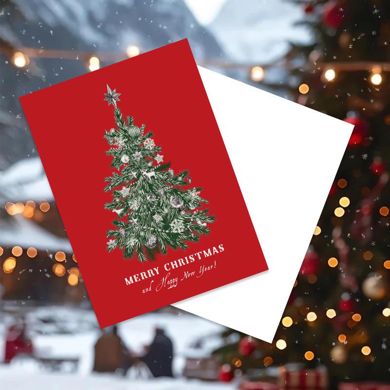 New Christmas Card Greeting Card Florist Bouquet Gift Decoration Small Card Handwritten Greetings Customization