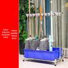 Floor-Standing Stainless Steel Movable Mop and Broom Holder - Punch-Free Bathroom Storage Organizer
