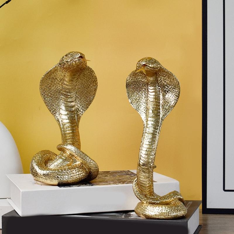 Resin Cobras Statues Figurines Retro Snake Statue Figurines Sculptures Tabletop Centerpieces Home Decors Collectibles