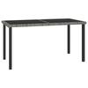 VidaXL Garden Dining Table Grey 140x70x73 Cm Woven Resin