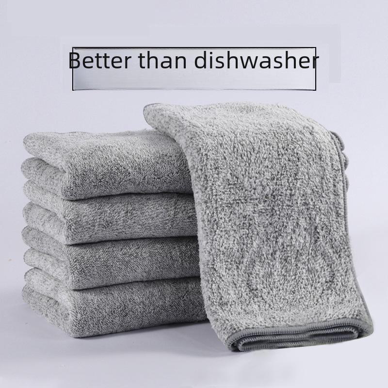 Японское бамбуковое угольное полотенце для мытья посуды - плотная, впитывающая воду, антипригарная салфетка из микрофибры