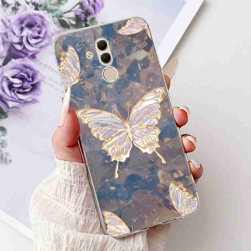 For Huawei Mate 20 Lite 6.3" Case SNE-AL00 Cute Cat Soft Silicone Cover For Huawei Mate 20Lite SNE-LX1 Colorful Butterfly Shell